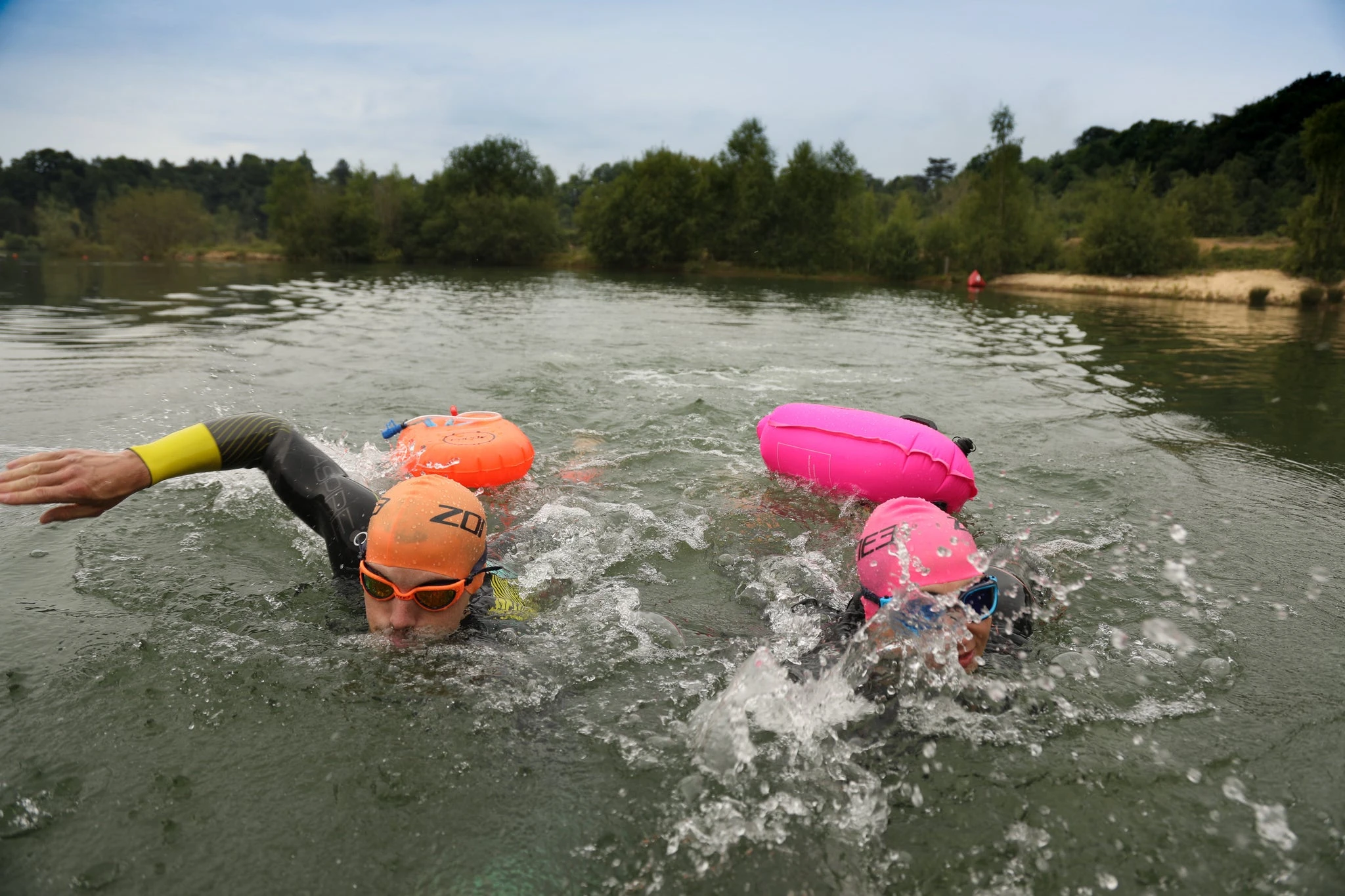 Zone 3 Swim Safety Buoy/Dry Bag Hi Vis Pink